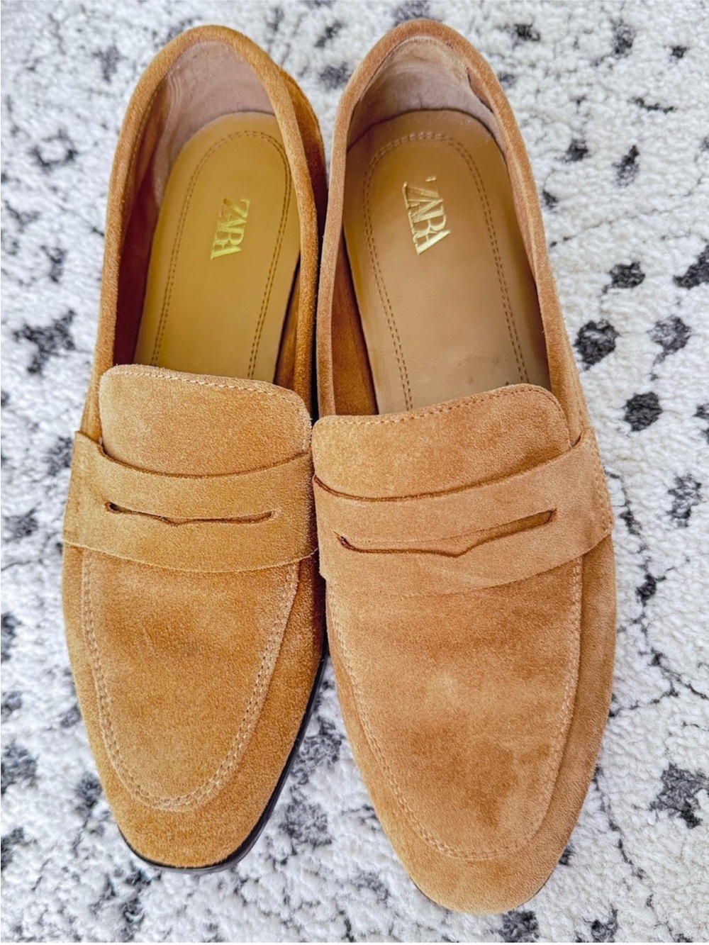 Zara FLAT SPLIT SUEDE
LOAFERS Sand Brown Tan Penny
Loafers Slip On Mule Size 9 - Picture 3 of 10